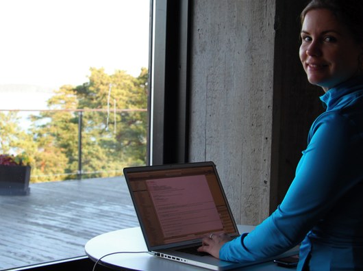 Susanne programmerar PoWorkout Stretch